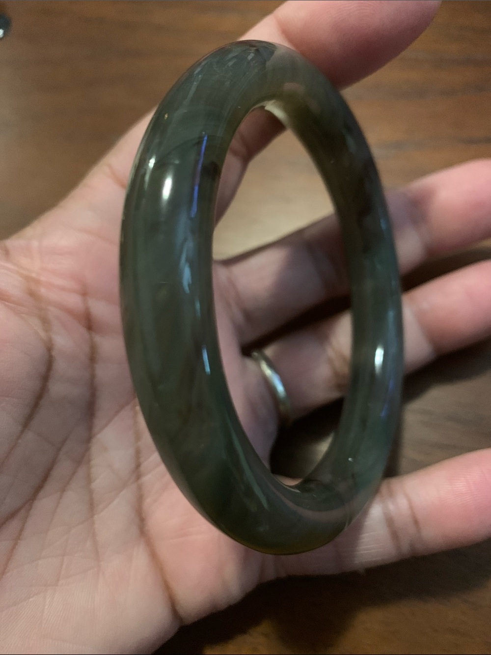Vintage Jadeite Jade Bangle Bracelet unisex - Picture 3 of 7